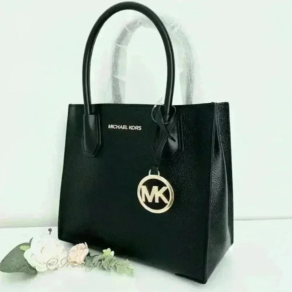 Michael Kors purse Mercer messenger crossbody black leather shoulder bag - Picture 2 of 7